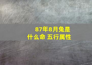 87年8月兔是什么命 五行属性